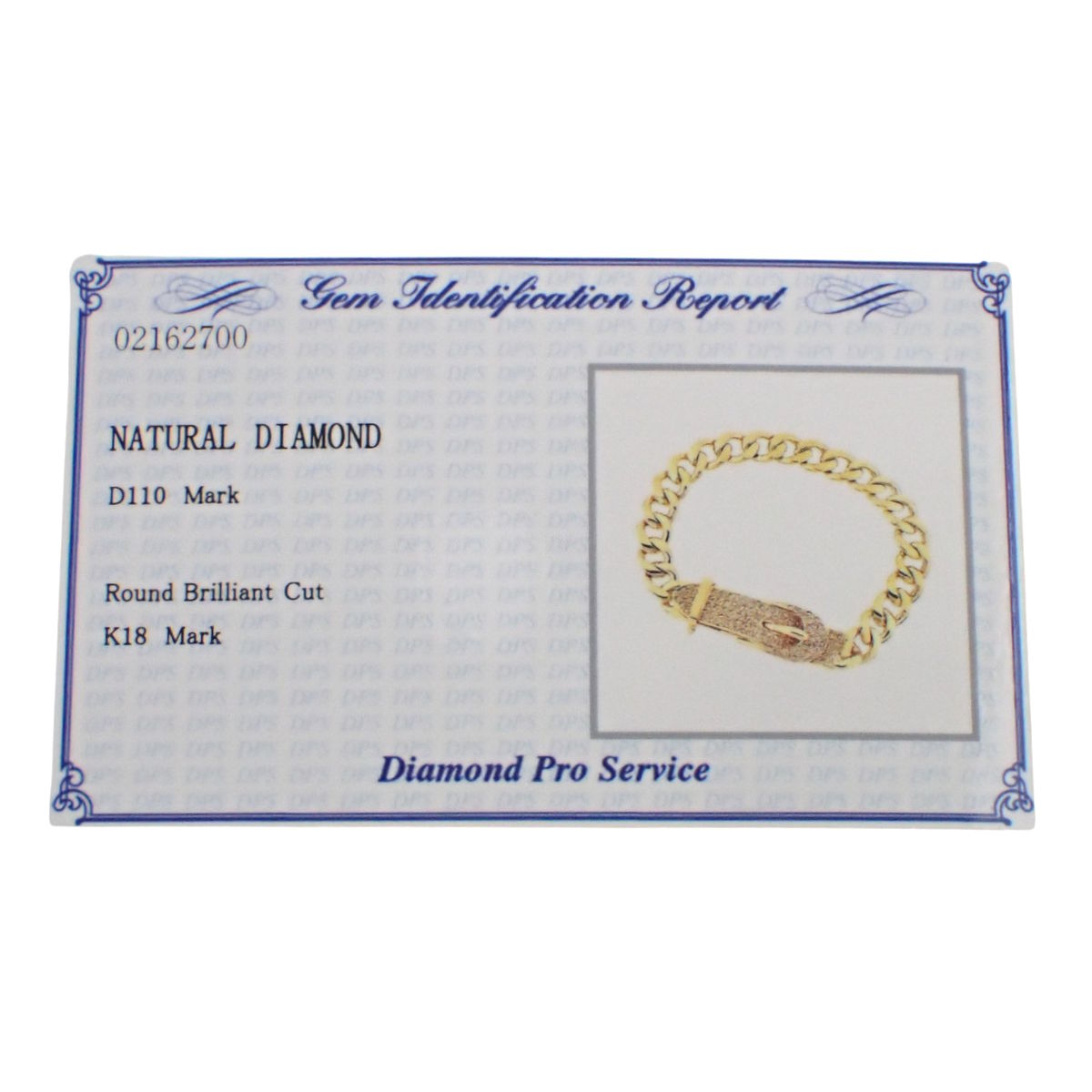 ダイヤモンド ベルトモチーフ ブレスレット D1.10 K18YG 41.6g