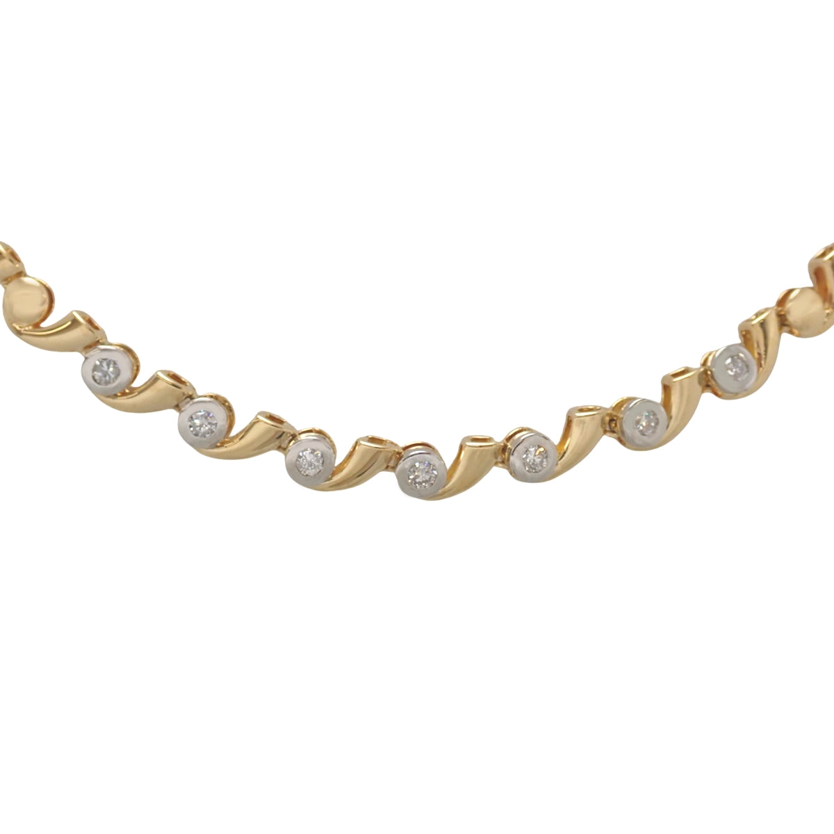 Diamond necklace D0.47, yellow gold K18YG, platinum Pt850, 30.7g