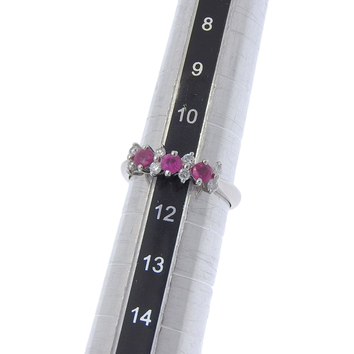 Ruby and diamond ring, R0.45/D0.21, platinum Pt900, 4.0g