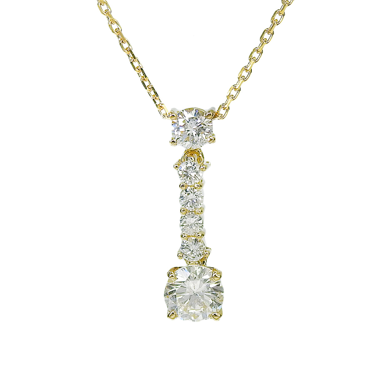 Diamond necklace D0.72 Yellow gold K18YG 2.5g