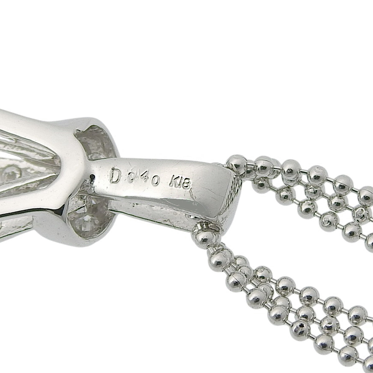 ダイヤモンド ネックレス D0.40 ホワイトゴールド K18WG プラチナ Pt850 10.7g