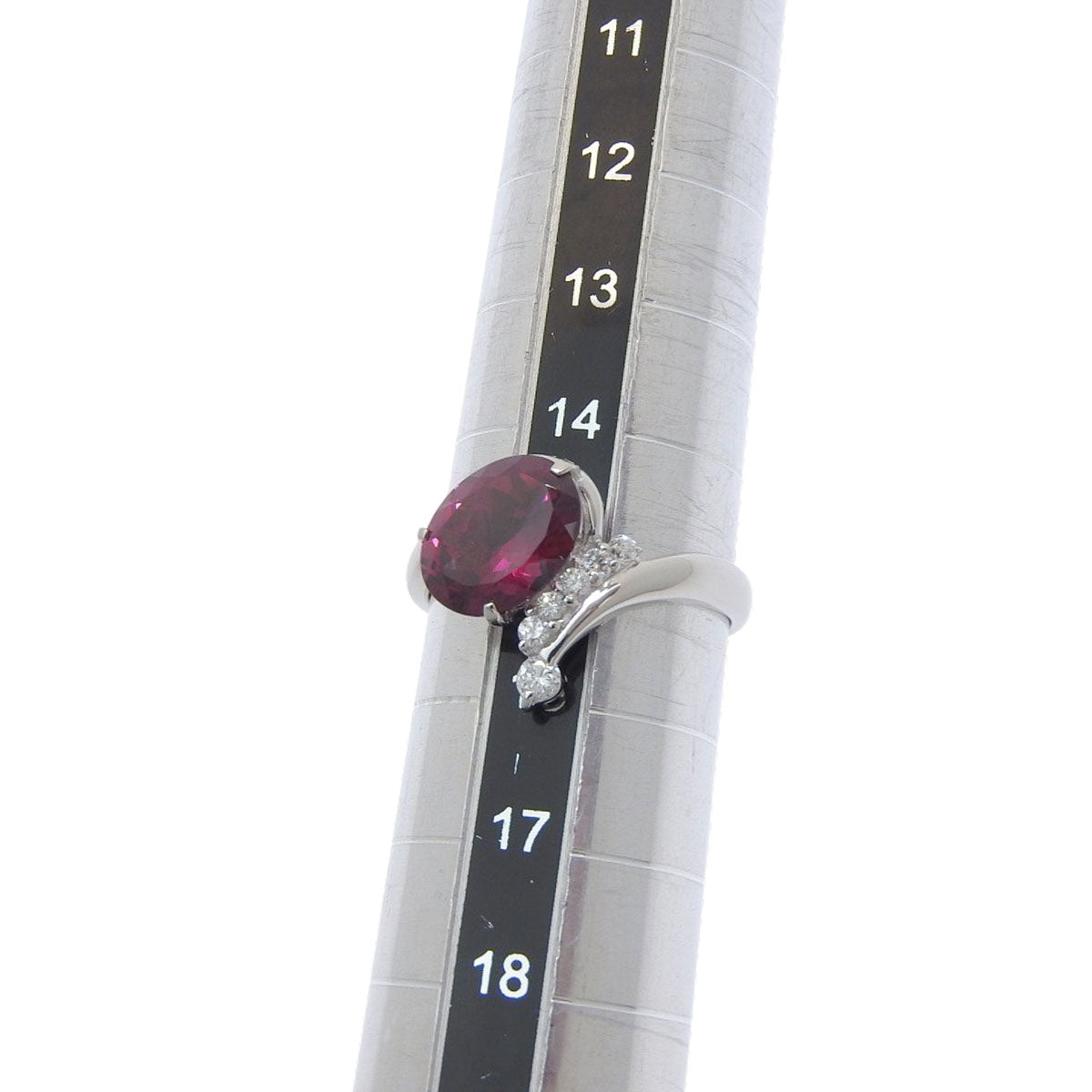 Rhodolite Garnet and Diamond Ring, RG3.03/D0.16, Pt900, Size 15 (55), 5.2g