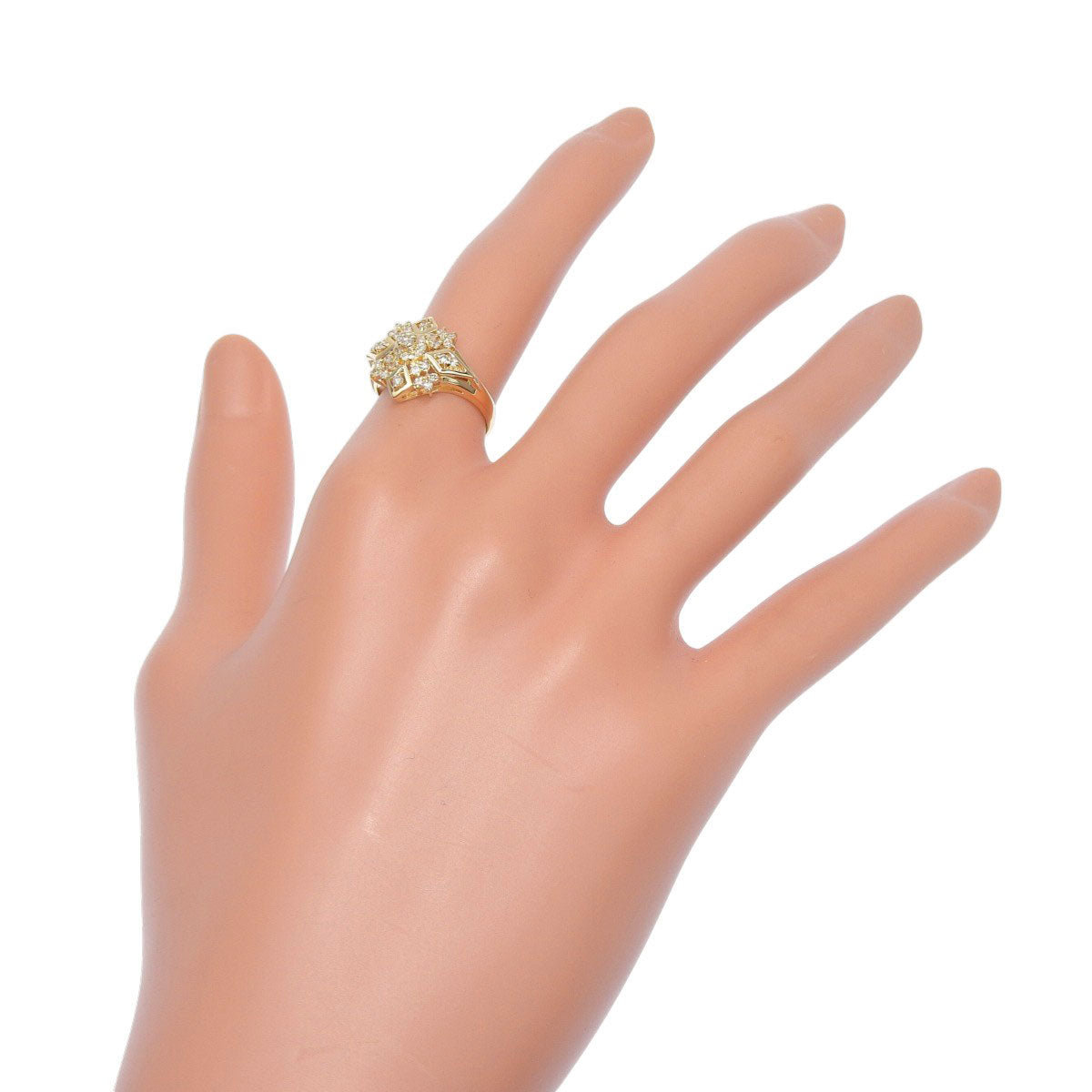 雪花形钻石戒指,D0.30,18K黄金,K18YG,11号(51),3.2克