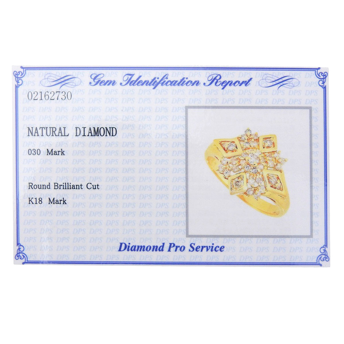 雪花形钻石戒指,D0.30,18K黄金,K18YG,11号(51),3.2克