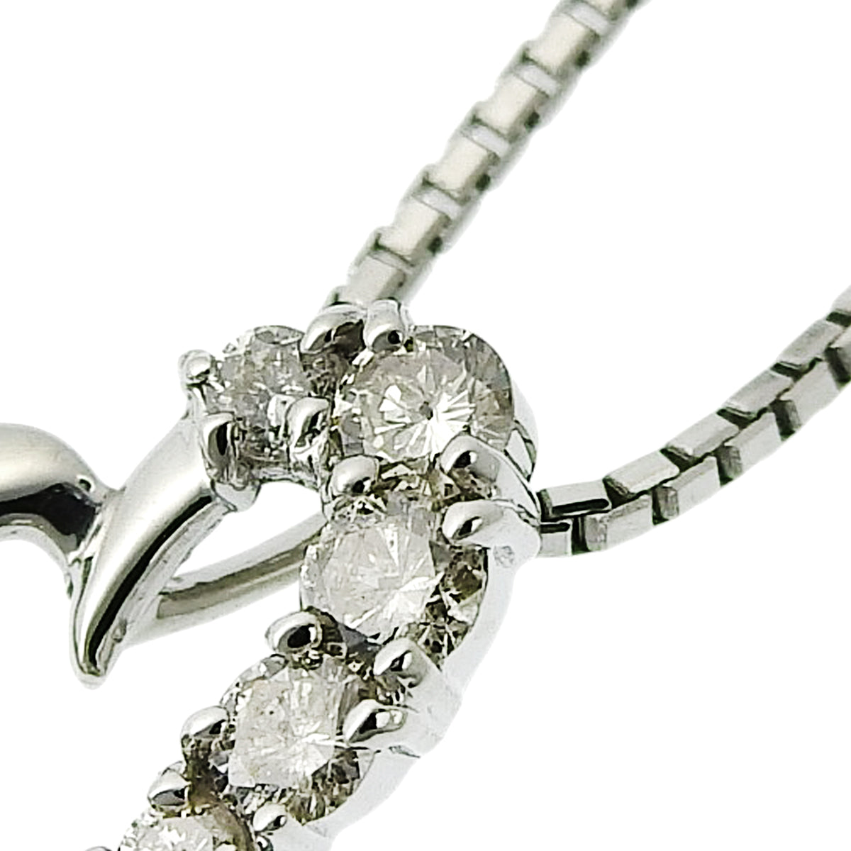 Double Heart Diamond Necklace D0.50 Pt850 Pt900 6.1g