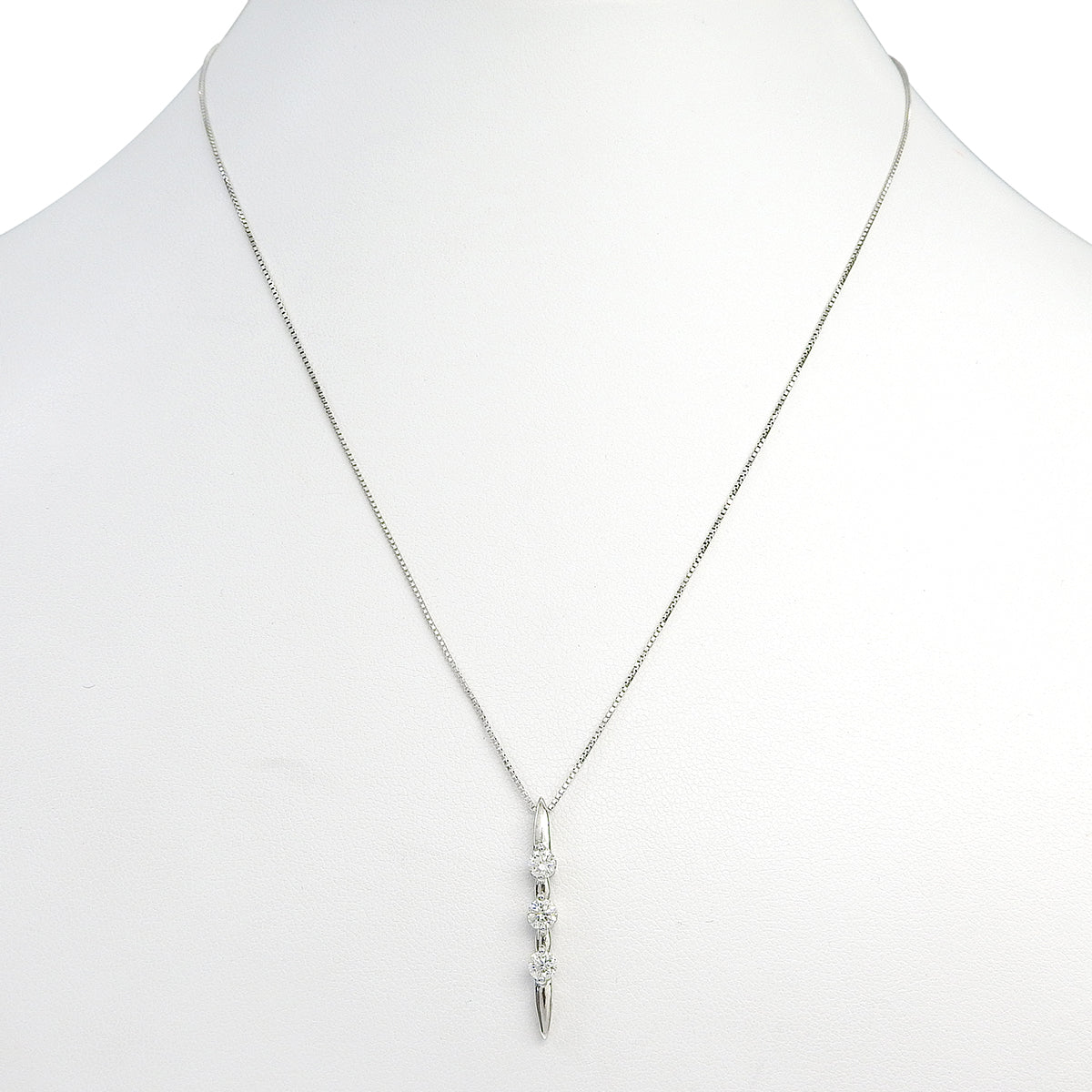 3PD ダイヤモンドネックレス D0.50 ホワイトゴールド K18WG 3.2g