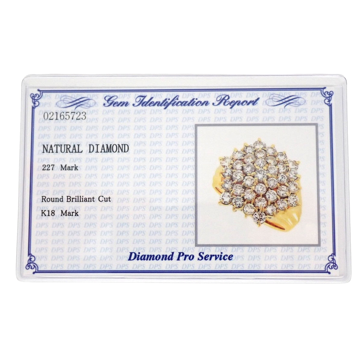 Diamond Ring D2.27 Yellow Gold K18YG Size 12 (EU 52) 9.6g