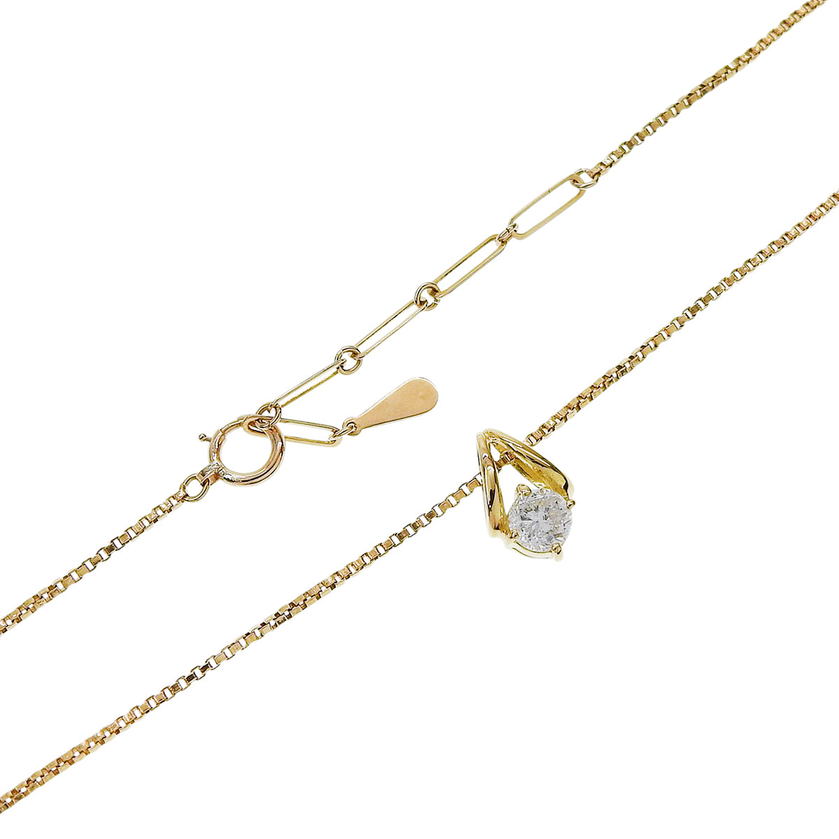 Diamond Necklace Diamond D0.45 K18YG 3.8g