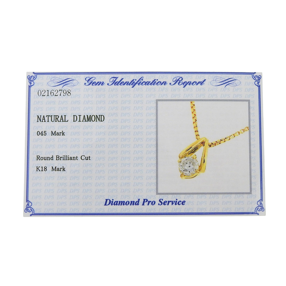 Diamond Necklace Diamond D0.45 K18YG 3.8g
