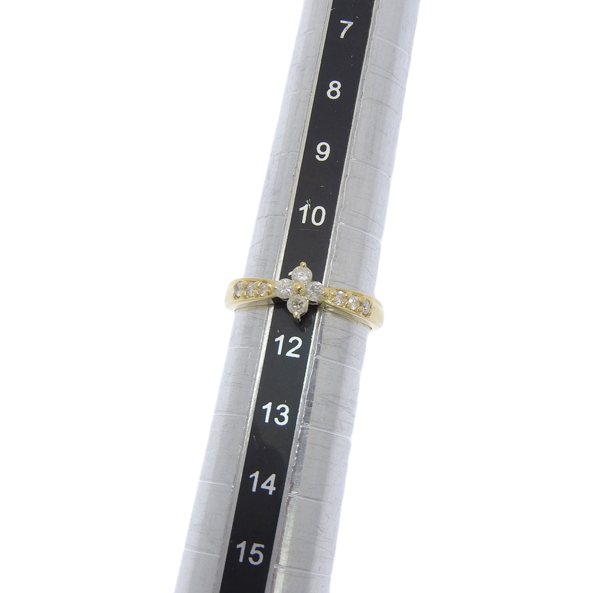 花朵形钻石戒指,D0.33,18K黄金,K18YG,11号(51),3.2克