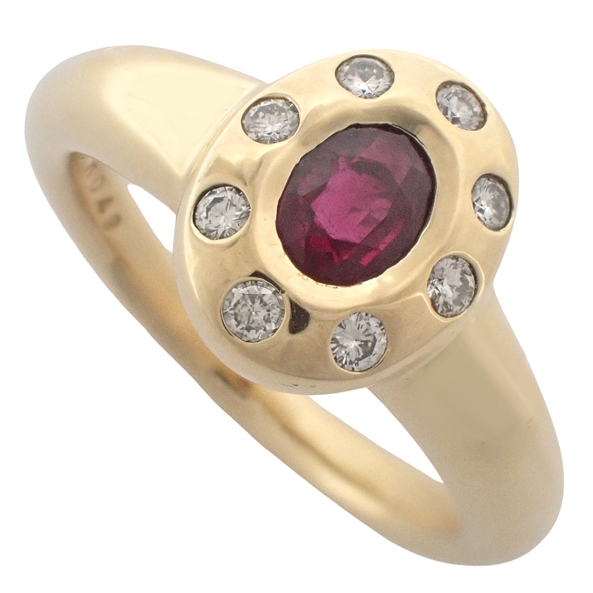 ルビーリング R0.49/D0.15 イエローゴールド K18YG 11(51)号 7.8g