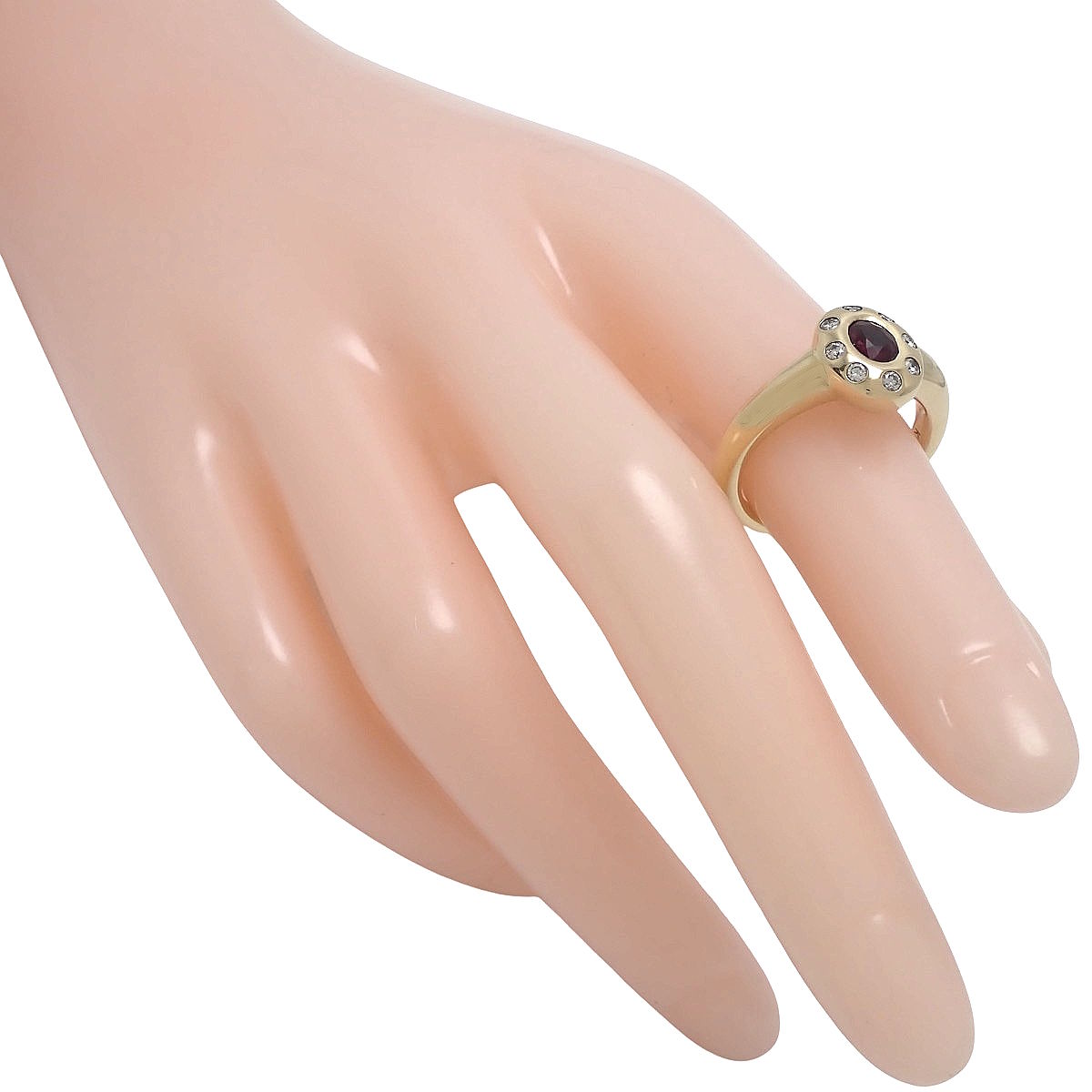 ルビーリング R0.49/D0.15 イエローゴールド K18YG 11(51)号 7.8g