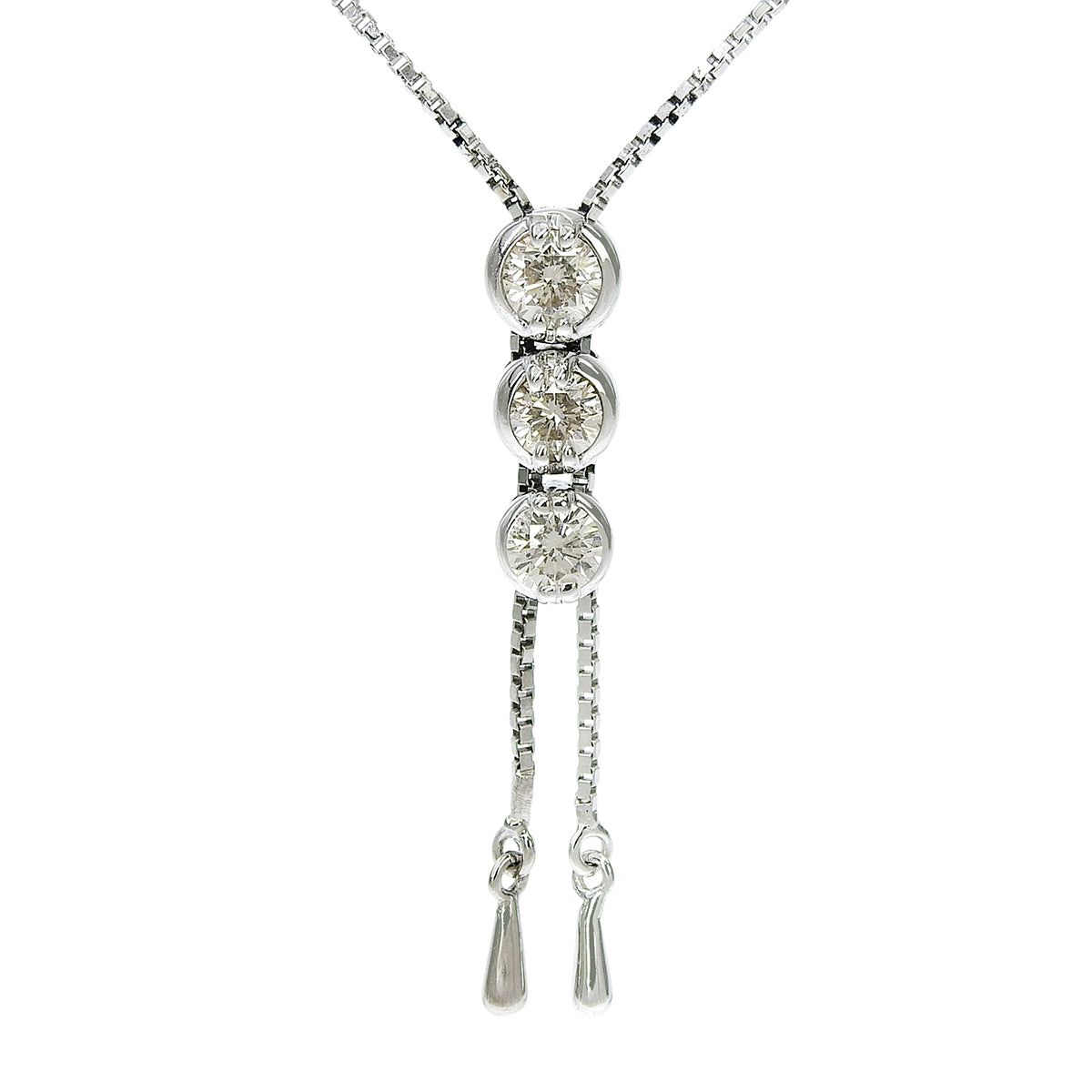 Diamond Necklace D1.00 White Gold K18WG 8.7g
