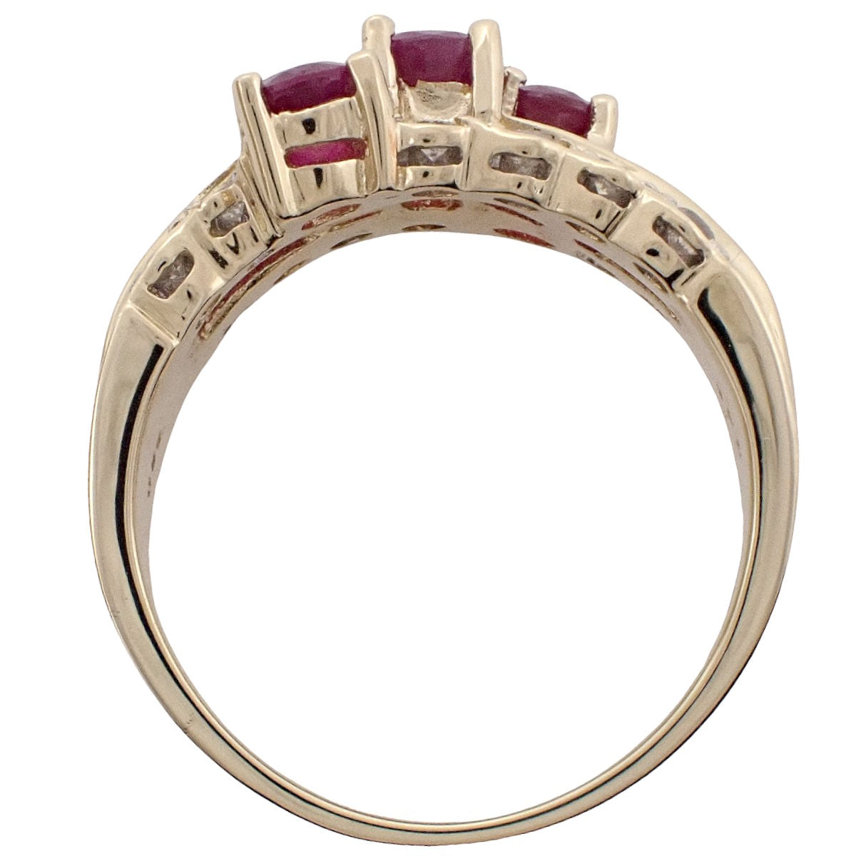 Ruby Diamond Ring R1.23/D0.89 Yellow Gold K18YG Size 12 (EU 52) 8.0g