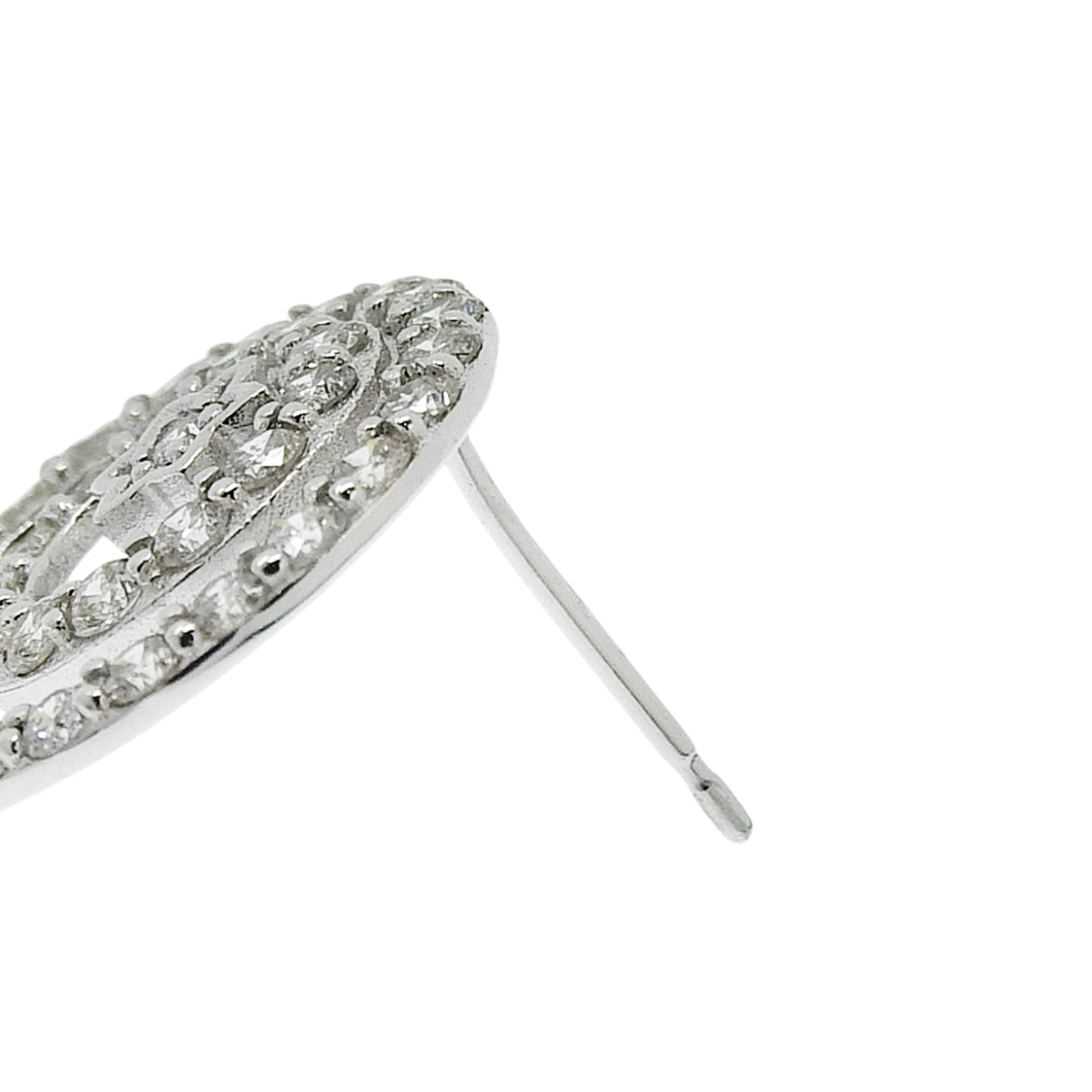 ダイヤモンド スターモチーフ ダブルサークル ピアス D0.75,0.75 ホワイトゴールド K18WG 2.6g
