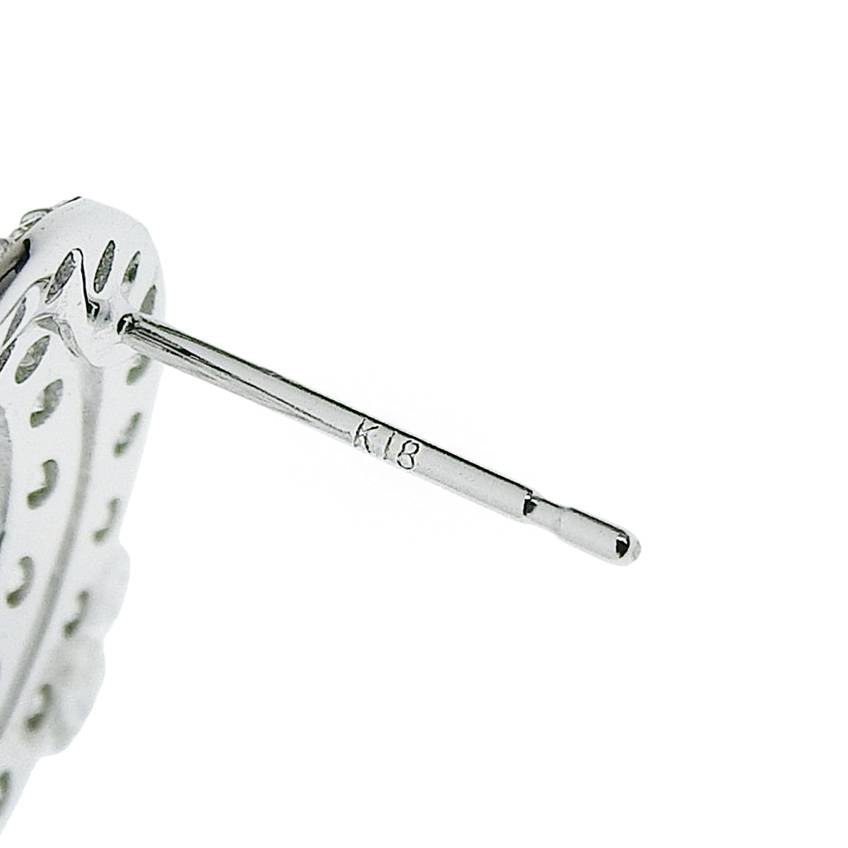 ダイヤモンド スターモチーフ ダブルサークル ピアス D0.75,0.75 ホワイトゴールド K18WG 2.6g