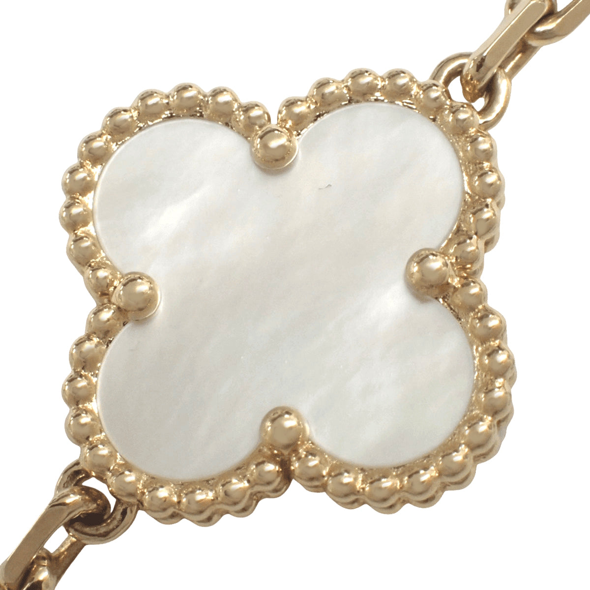 ヴィンテージ アルハンブラ ブレスレット 5モチーフ マザーオブパール イエローゴールド K18YG