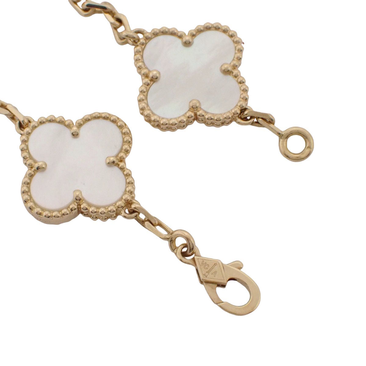 ヴィンテージ アルハンブラ ブレスレット 5モチーフ マザーオブパール イエローゴールド K18YG