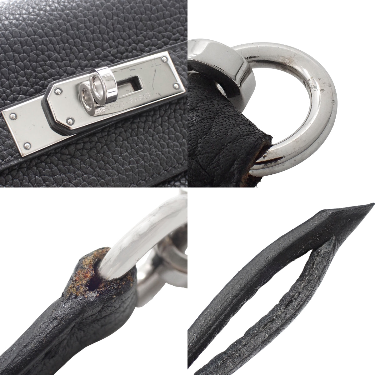 ケリー32 (内縫い) トゴ パラジウム金具 ブラック シルバー金具 □H刻印