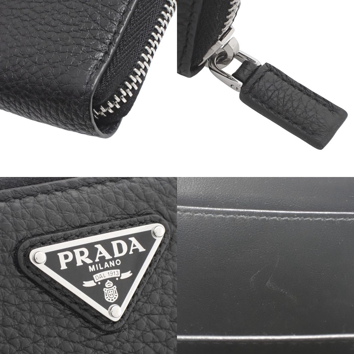 Vitello Dino 皮革三角零钱包,黑色 2MM003