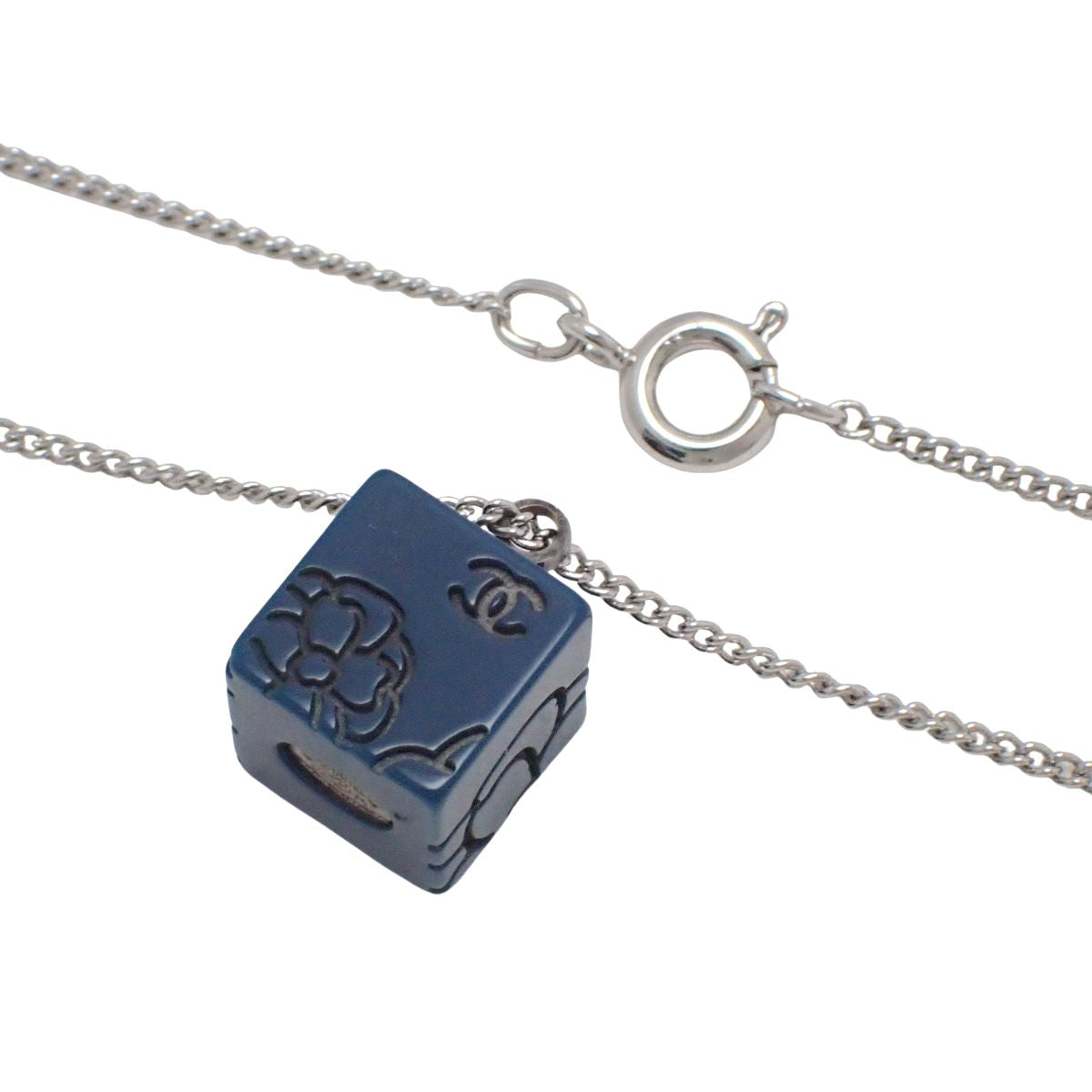 COCO Mark Camellia Cube Necklace Metal