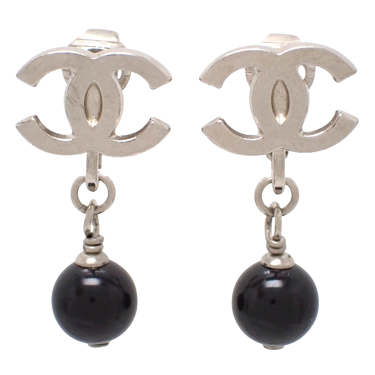 Coco Mark Black Pearl Earrings Metal
