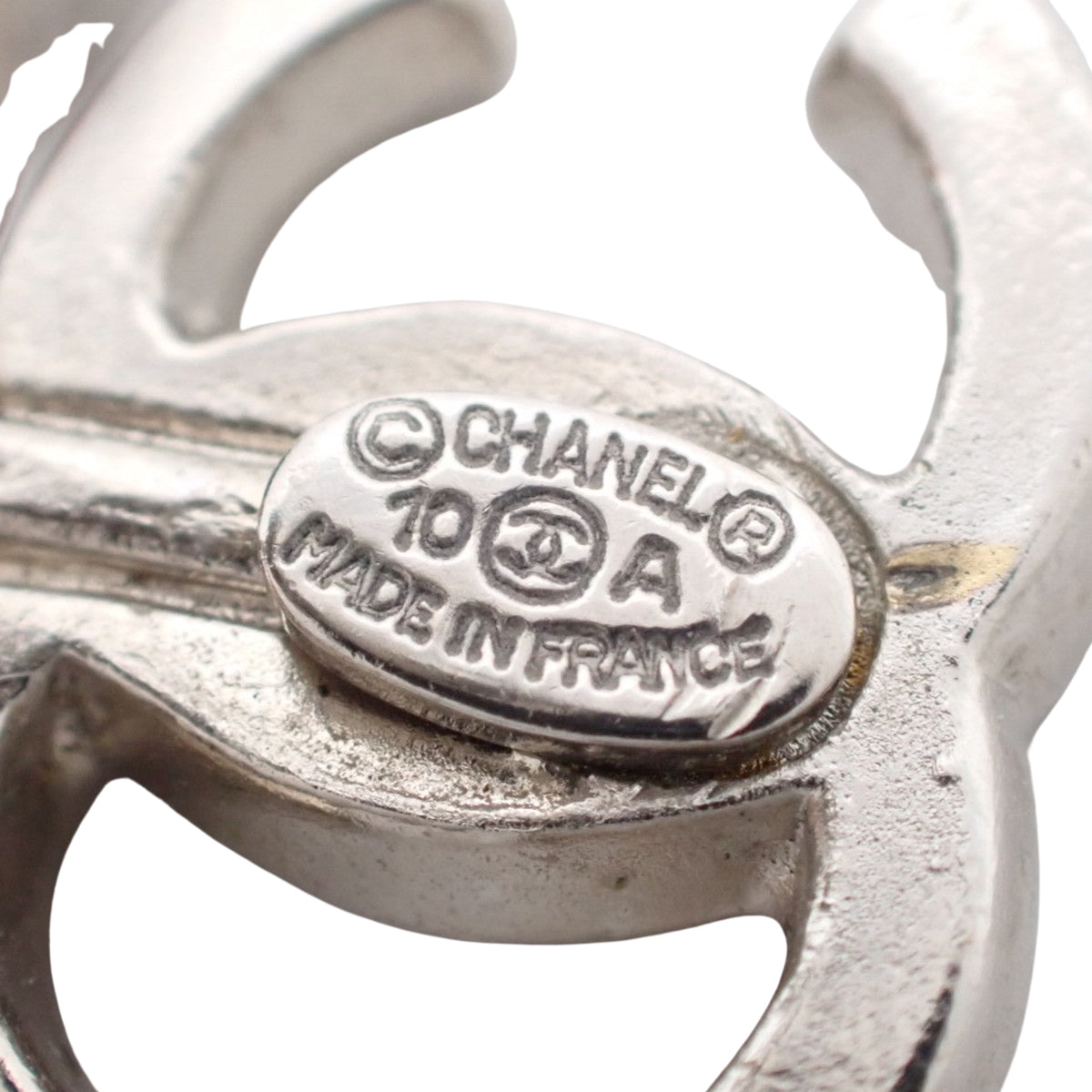 Coco Mark Black Pearl Metal Earrings