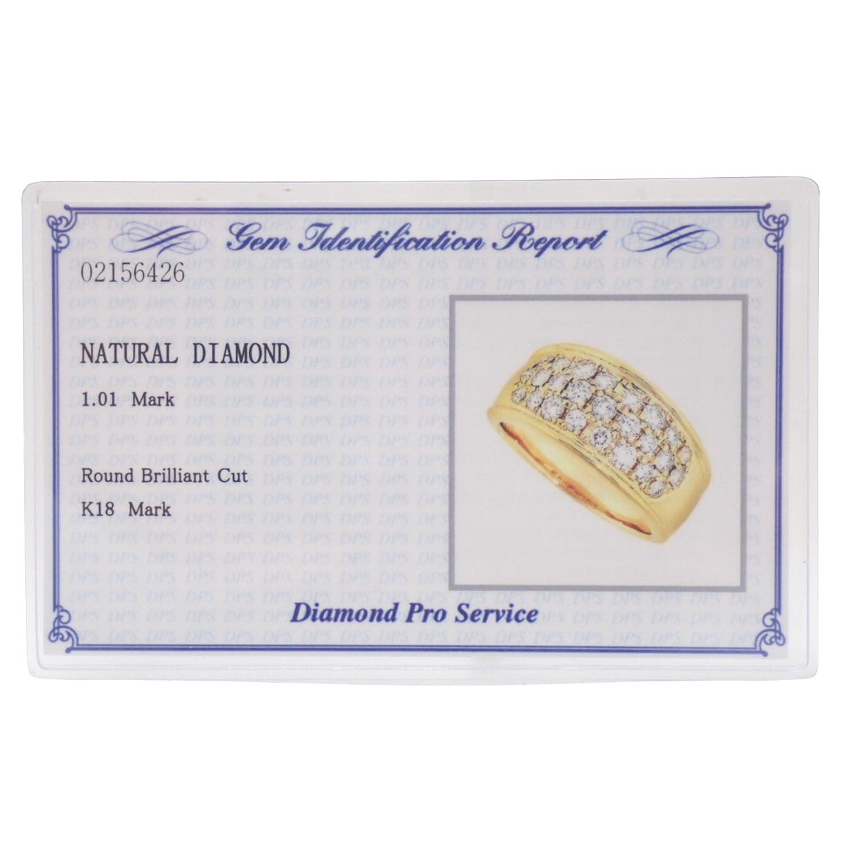 Diamond Ring D1.01 Yellow Gold K18YG 11.6g