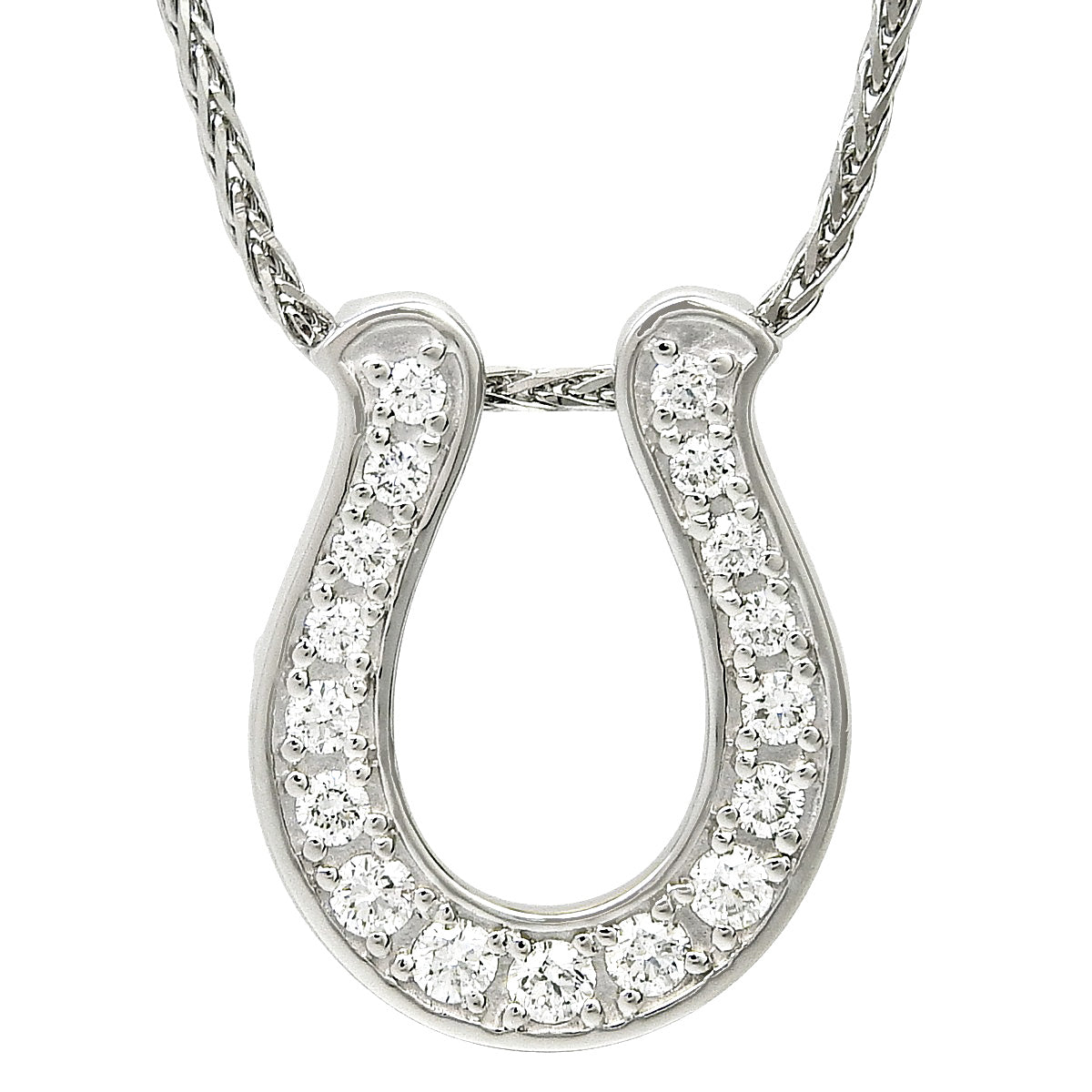 马蹄形全钻项链 D0.38 铂金 Pt900 Pt850 10.5克