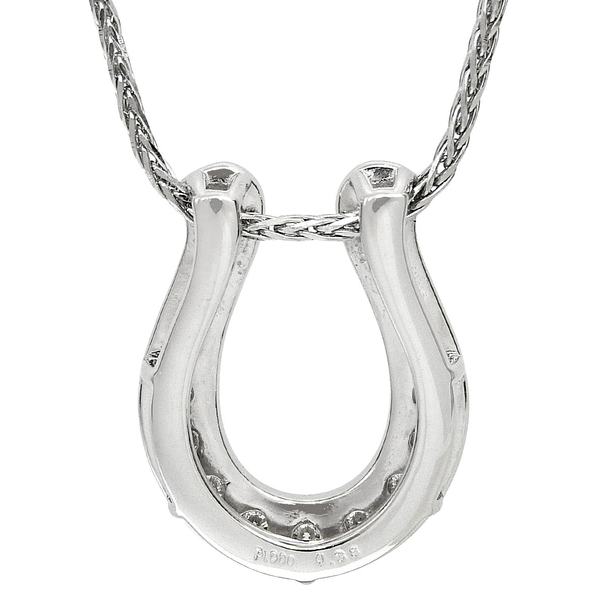 马蹄形全钻项链 D0.38 铂金 Pt900 Pt850 10.5克