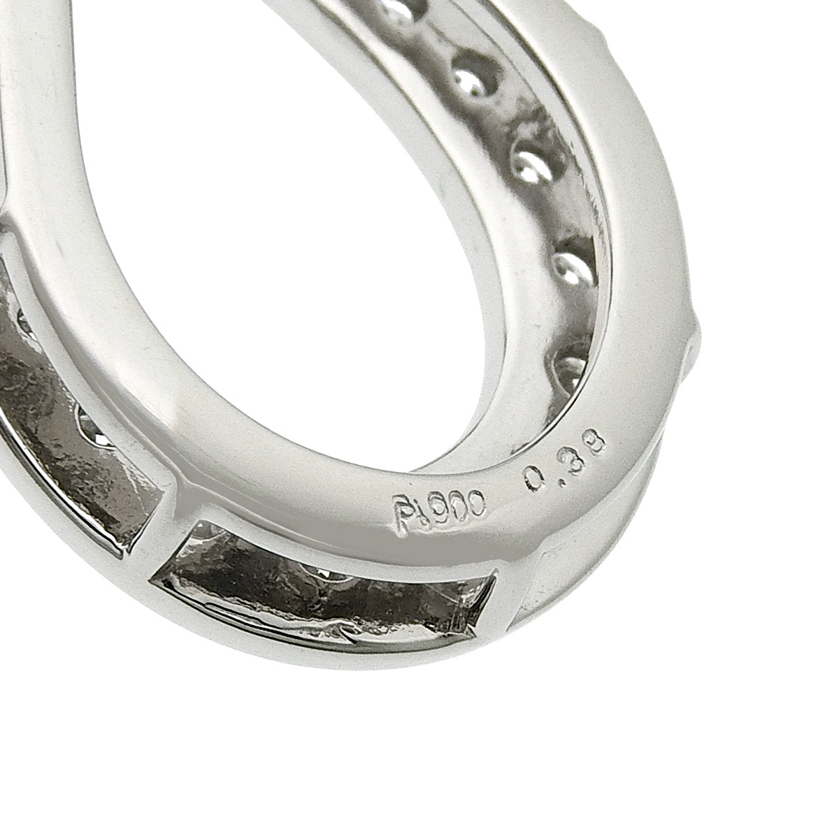 Horseshoe full diamond necklace D0.38 Platinum Pt900 Pt850 10.5g