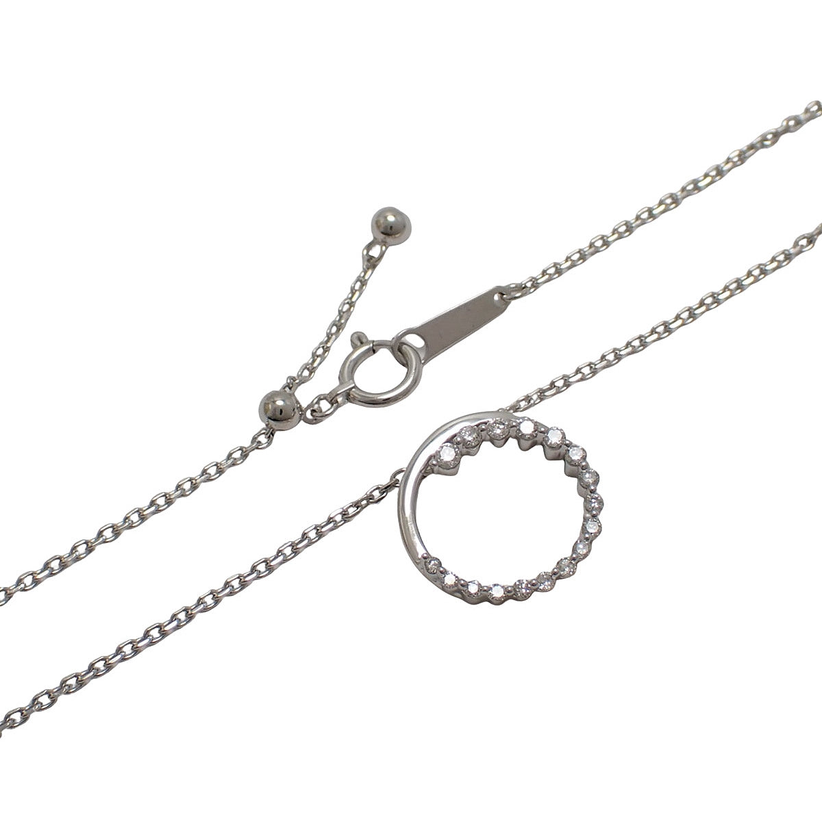 Diamond Circle Necklace D0.20 White Gold K18WG 4.1g