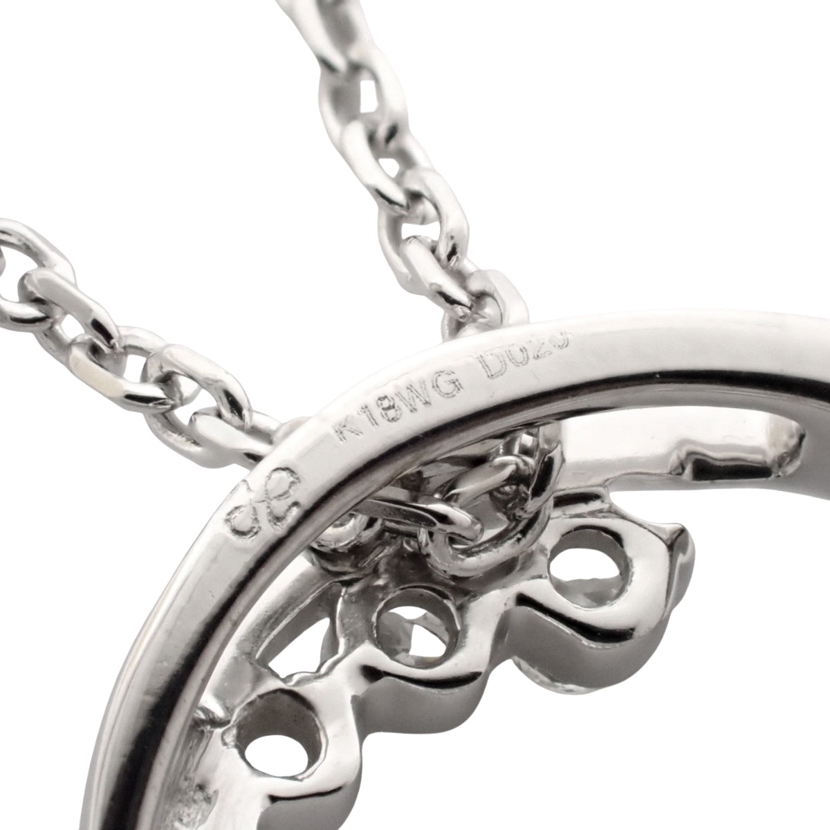 Diamond Circle Necklace D0.20 White Gold K18WG 4.1g