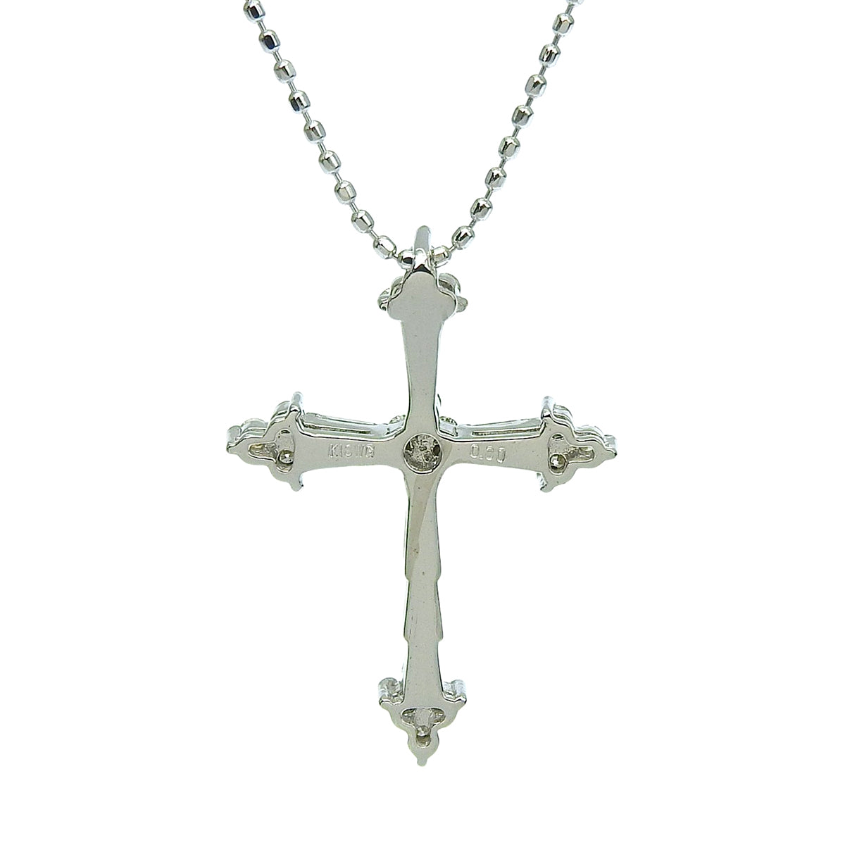 Diamond Cross Necklace D0.30 White Gold K18WG 3.2g
