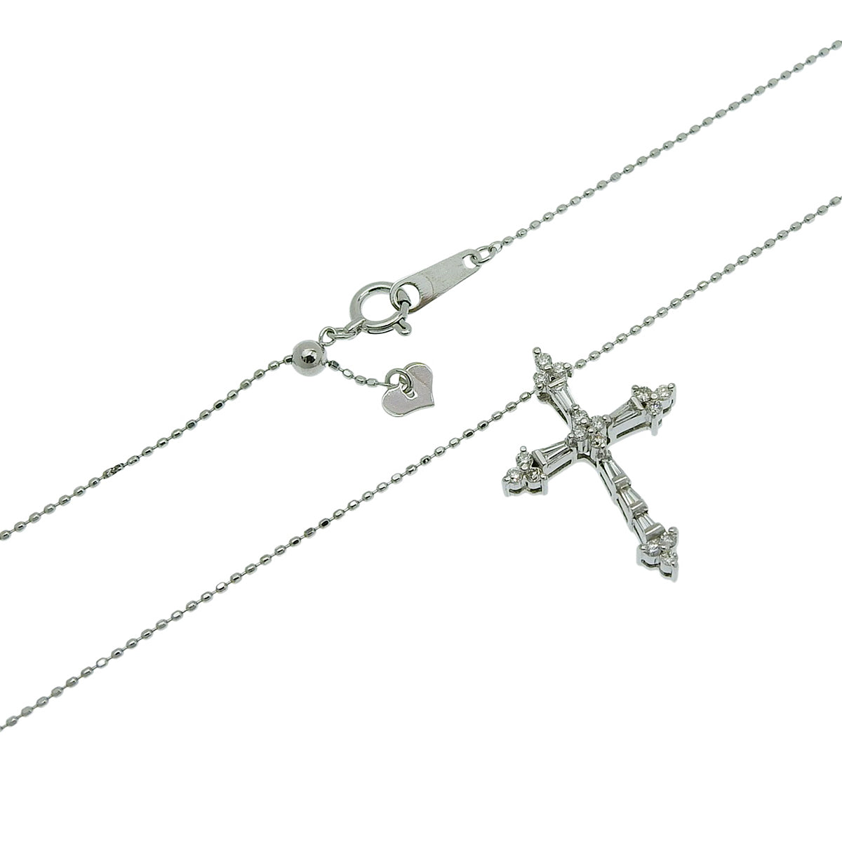 ダイヤモンド クロスネックレス D0.30 ホワイトゴールド K18WG 3.2g