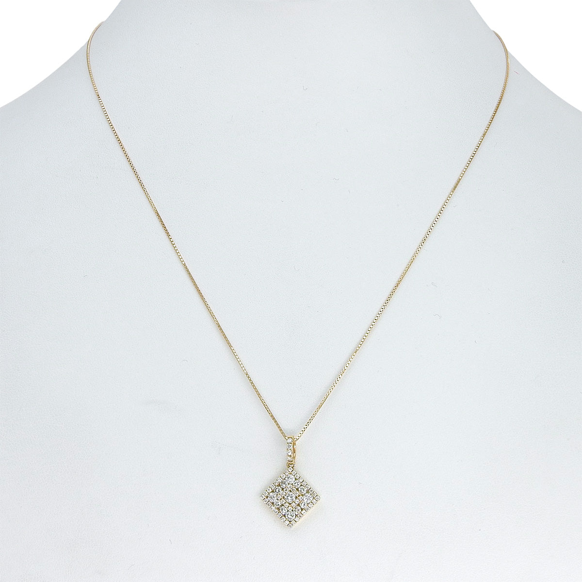 钻石方形吊坠,D0.78 玫瑰金 K18PG,4.0克