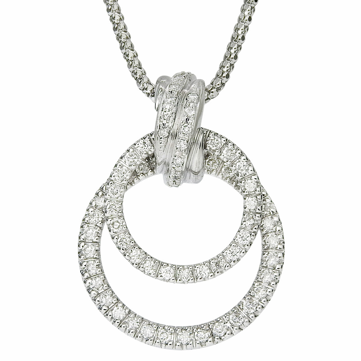 サークルダイヤモンドネックレス D0.80 ホワイトゴールド K18WG 10.4g