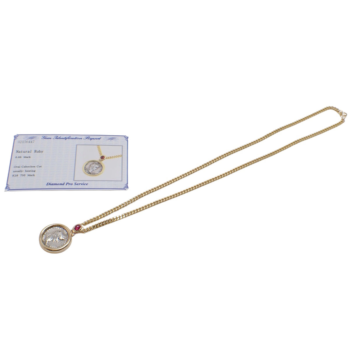 ティベリウス コイン ネックレス R0.66 イエローゴールド K18YG 31.1g