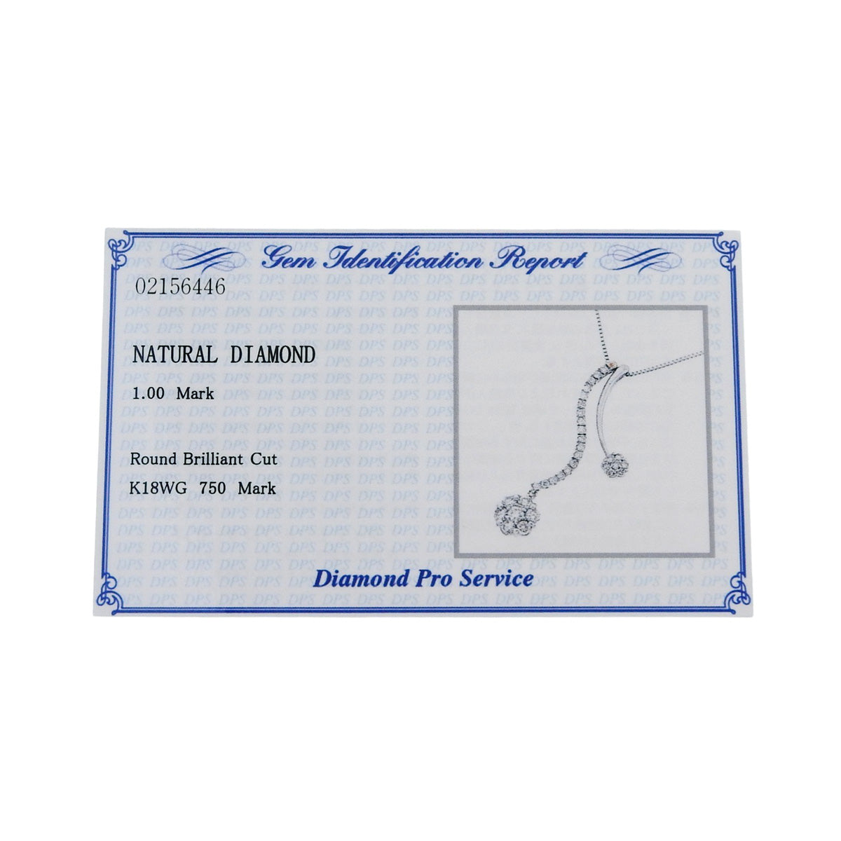 ダイヤモンドネックレス D1.00 ホワイトゴールド K18WG 5.5g