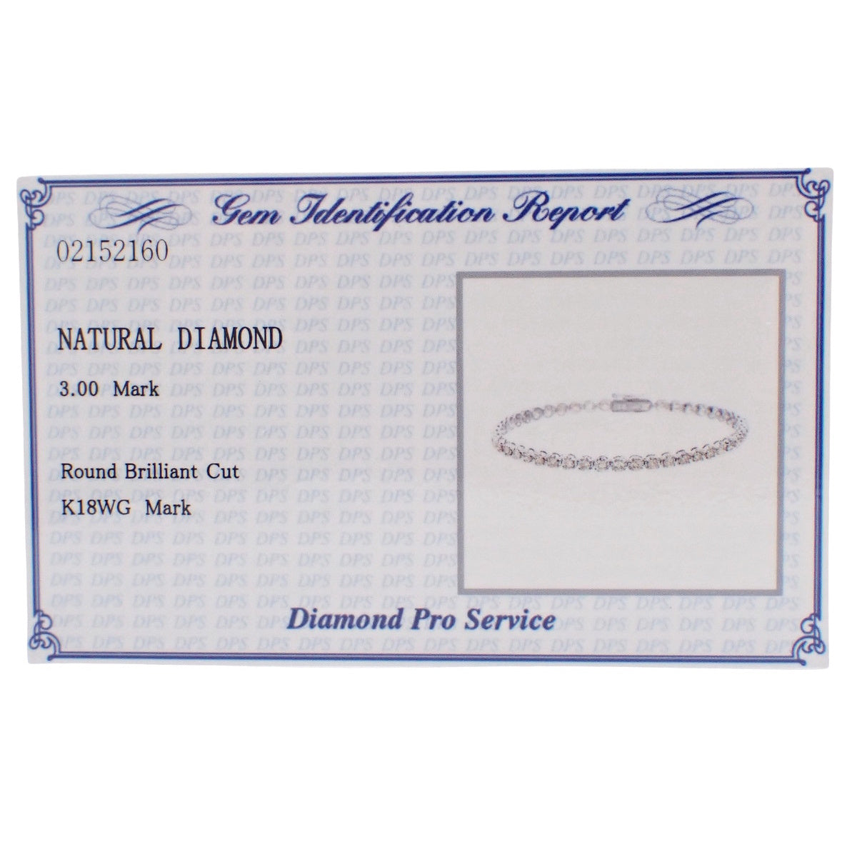 ダイヤモンド テニスブレスレット D3.00 K18WG 8.7g