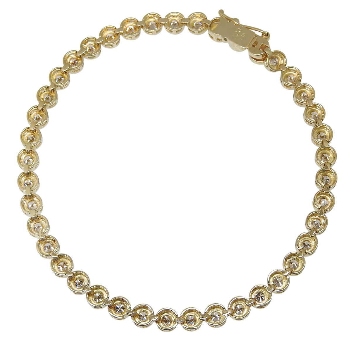 テニスダイヤモンドブレスレット D2.00 イエローゴールド K18YG 9.5g