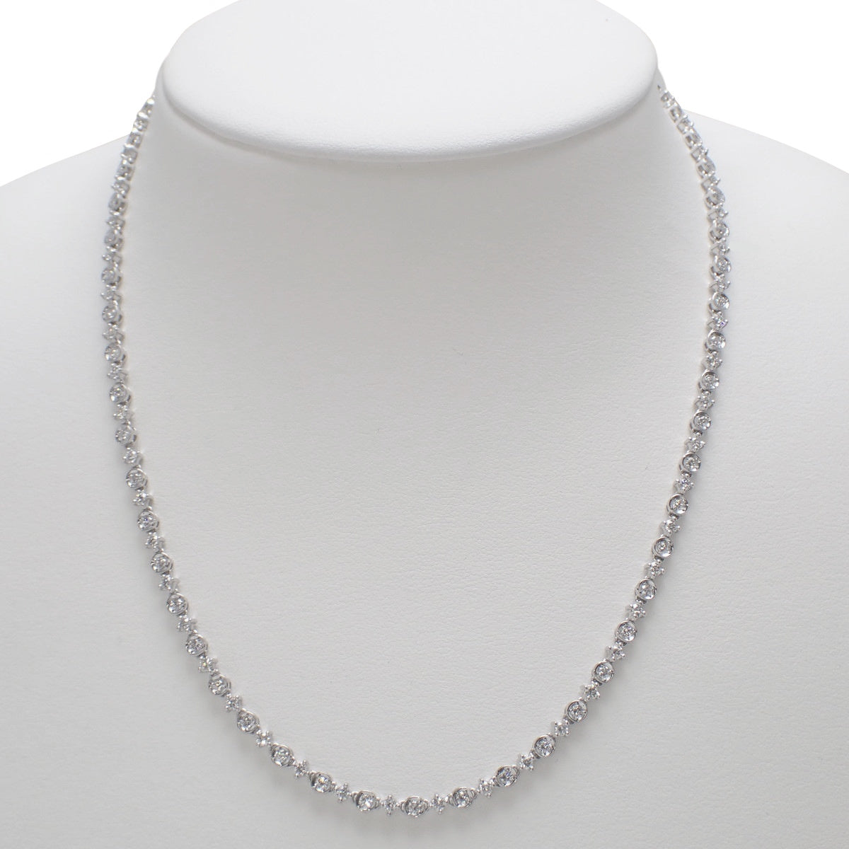 Diamond Tennis Necklace D3.50 White Gold K18WG 19.0g