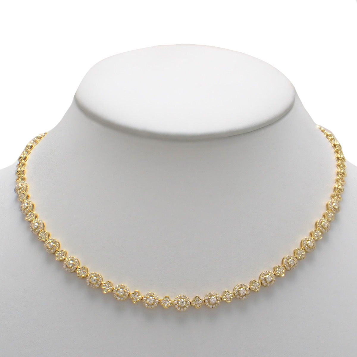 Diamond Tennis Necklace D1.80 Yellow Gold K18YG