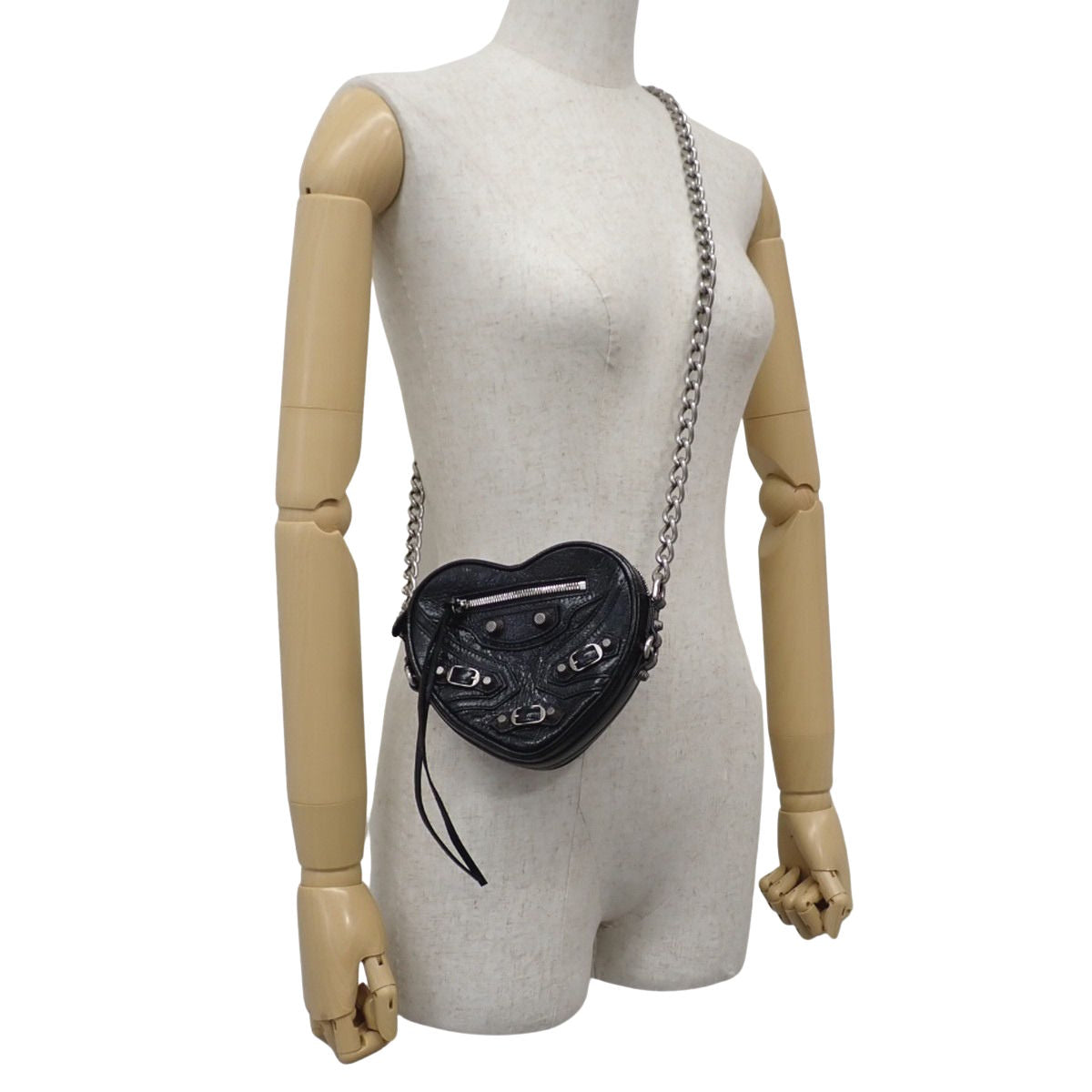 Lucagol Heart Mini Bag in Black Leather 722781