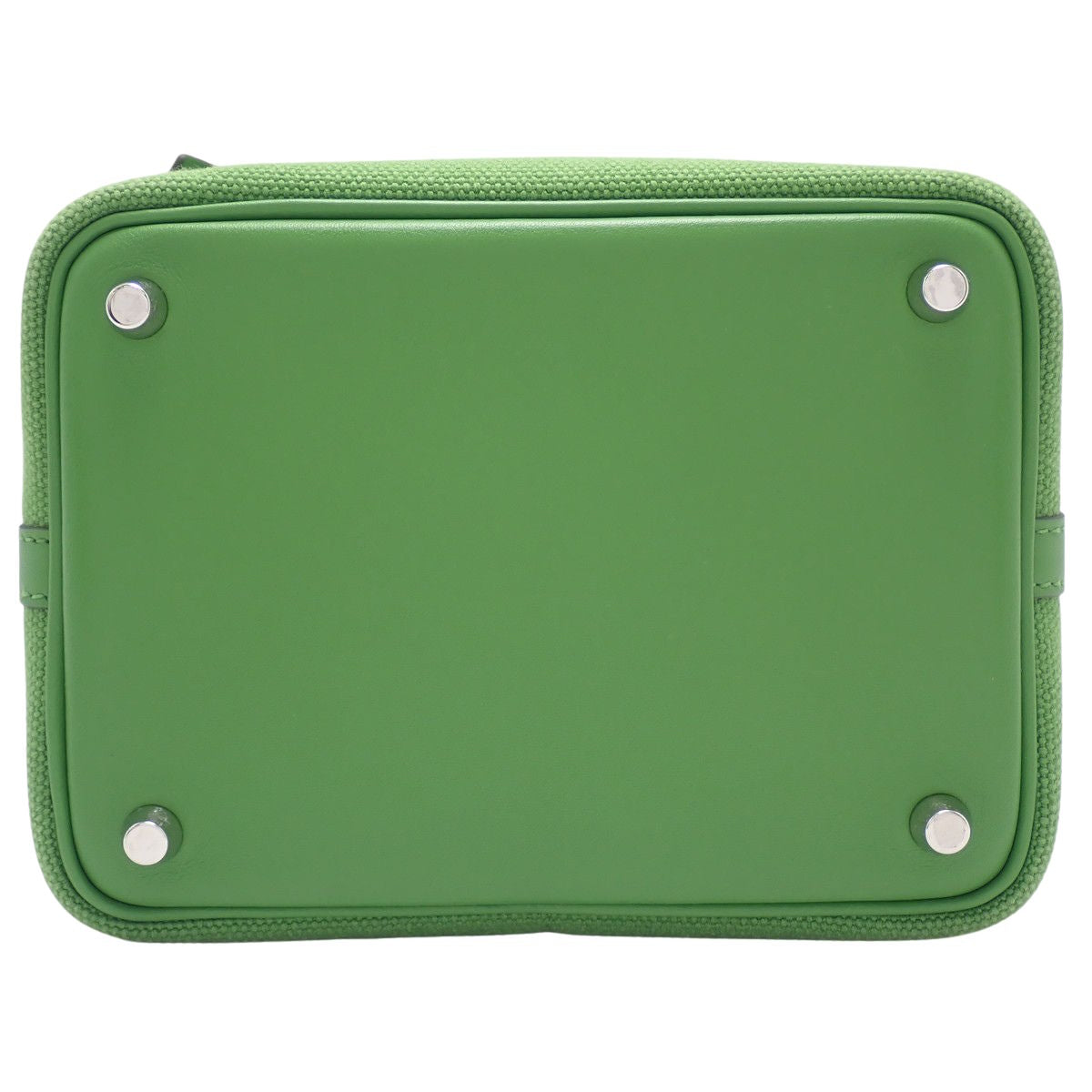 Picotin Lock Cargo PM Toile Goelan Swift Palladium Hardware Vert Comic B Stamp