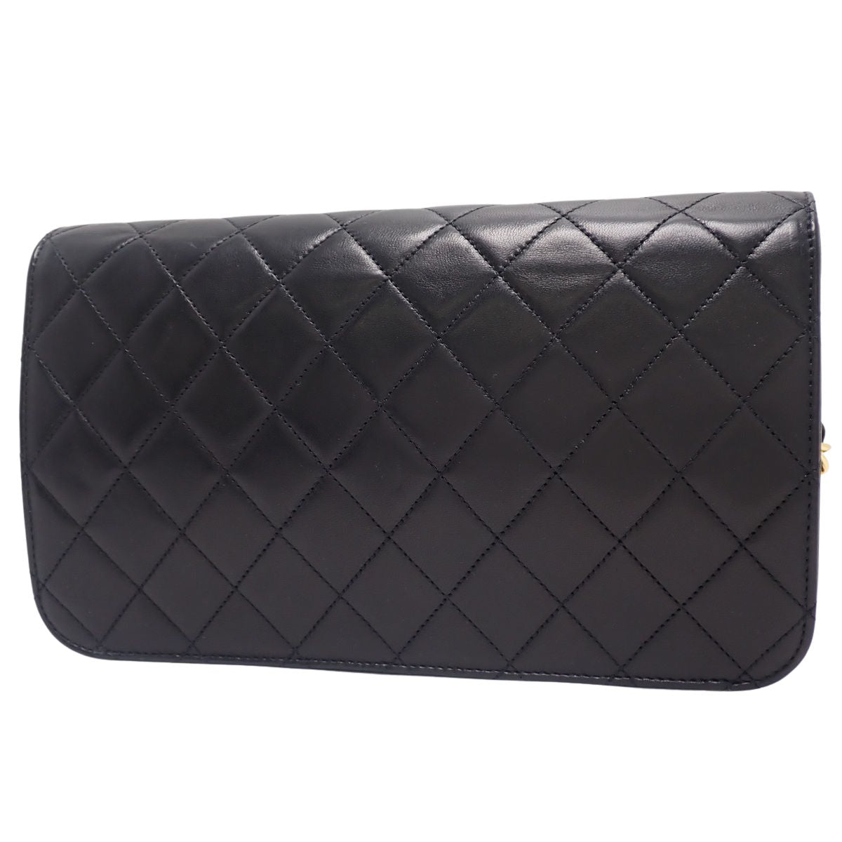 Matelasse Coco Mark Chain Shoulder Bag in Black Lambskin A03668