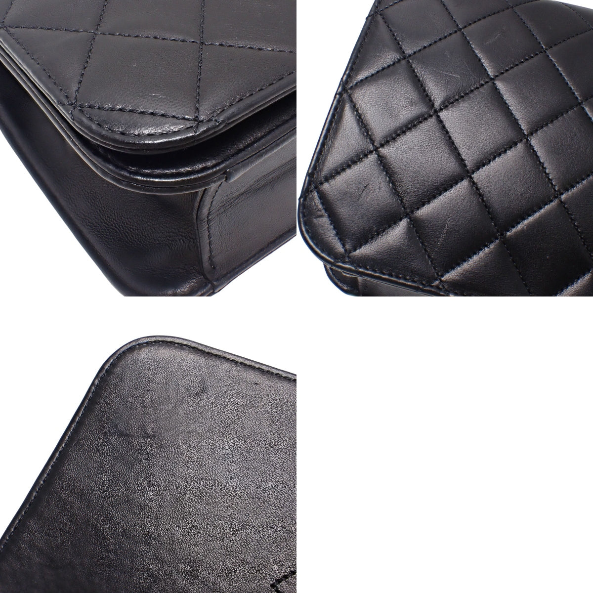 マトラッセ ココマーク チェーンショルダーバッグ ラムスキン ブラック A03668