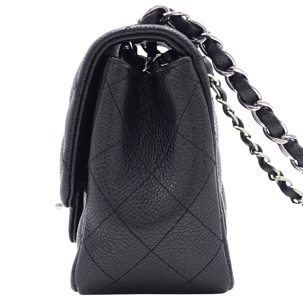 マトラッセ ココマーク チェーンショルダーバッグ キャビアスキン ブラック A35200