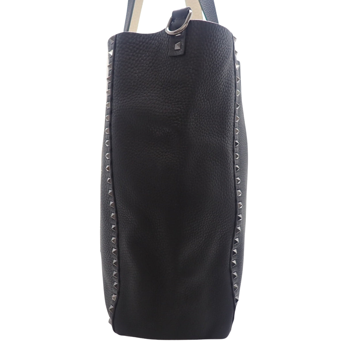 Reversible Big Tote Leather Black Beige