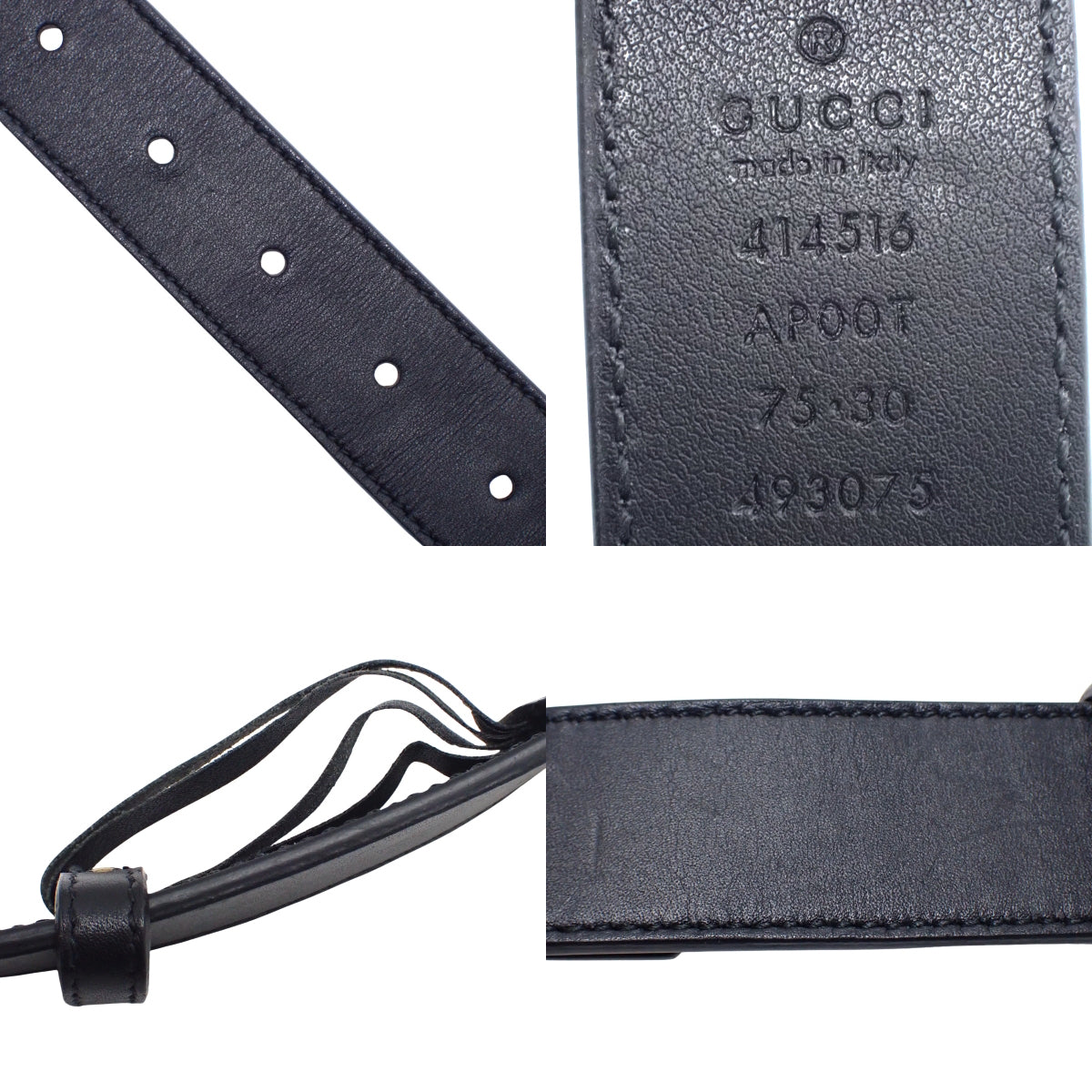 双G扣皮带 75/30 皮革 414516